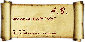 Andorka Brúnó névjegykártya